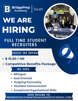 BPA SOUTH IS LOOKING FOR FULL TIME STUDENT RECRUITERS!
